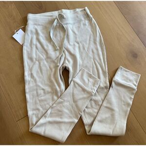 NWT Goumi Kids Womens Stone Thermal Pants SZ M Jogger Loungewear Waffle Bamboo